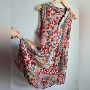 New SANDWICH Floral Patchwork Print Sleeveless Lightweight Dress Size 40